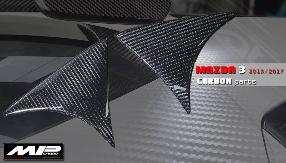 14-17 Mazda 3 5D Granish of Spoiler (L+R)-Dry Carbon