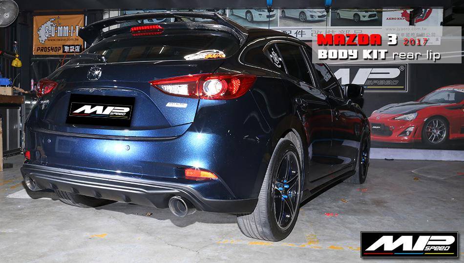 2017-2018 Mazda 3 5D MZ Rear Lip- Dual Exhaust  (Textured)