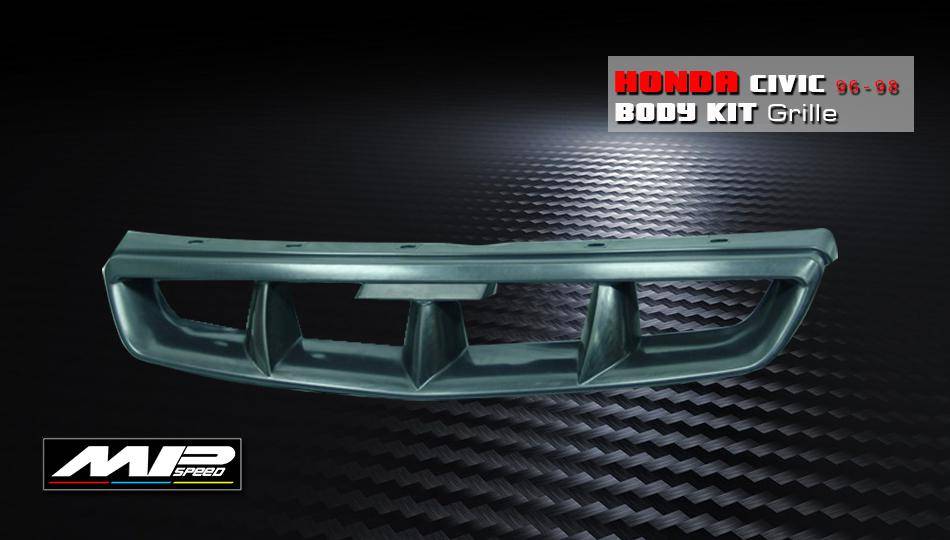 1996-1998 Civic 2/3/4Dr MU Style Front Grille Black 1996-1998 Civic 2/3/4Dr MU Style Front Grille Black
