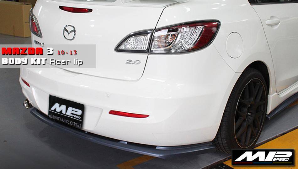 2010-2013 Mazda 3 4D 2.0/ 1.6 MP Rear Lip Spoiler(2PCS)(3D Carbon Fiber)-Single Exhaus