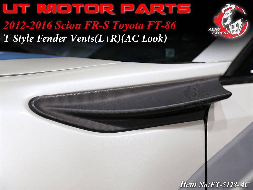 2012-2016 Toyota 86 / Scion FR-S T Style Fender Vents(L+R) (Textured)