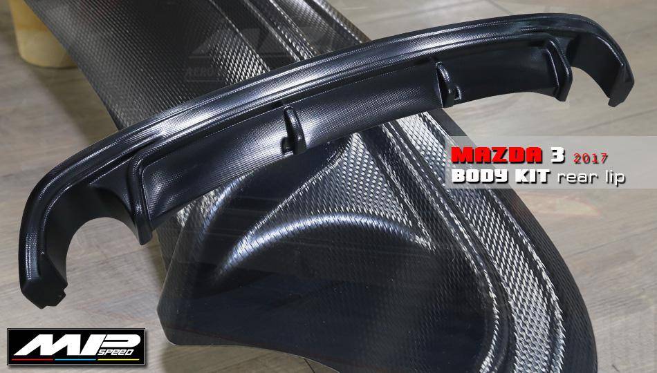 2017-2018 Mazda 3 5D MP Style Rear Bumper Diffuser  (Textured)