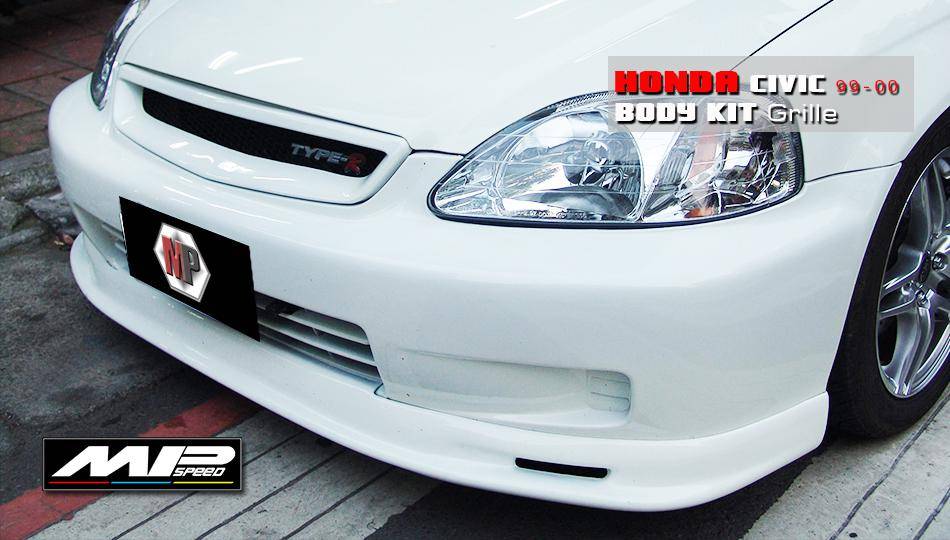 1996-1998 Civic 2/3/4Dr T-R Style Front Grille W/Aluminum Mesh Black 1996-1998 Civic 2/3/4Dr T-R Style Front Grille W/Aluminum Mesh Black