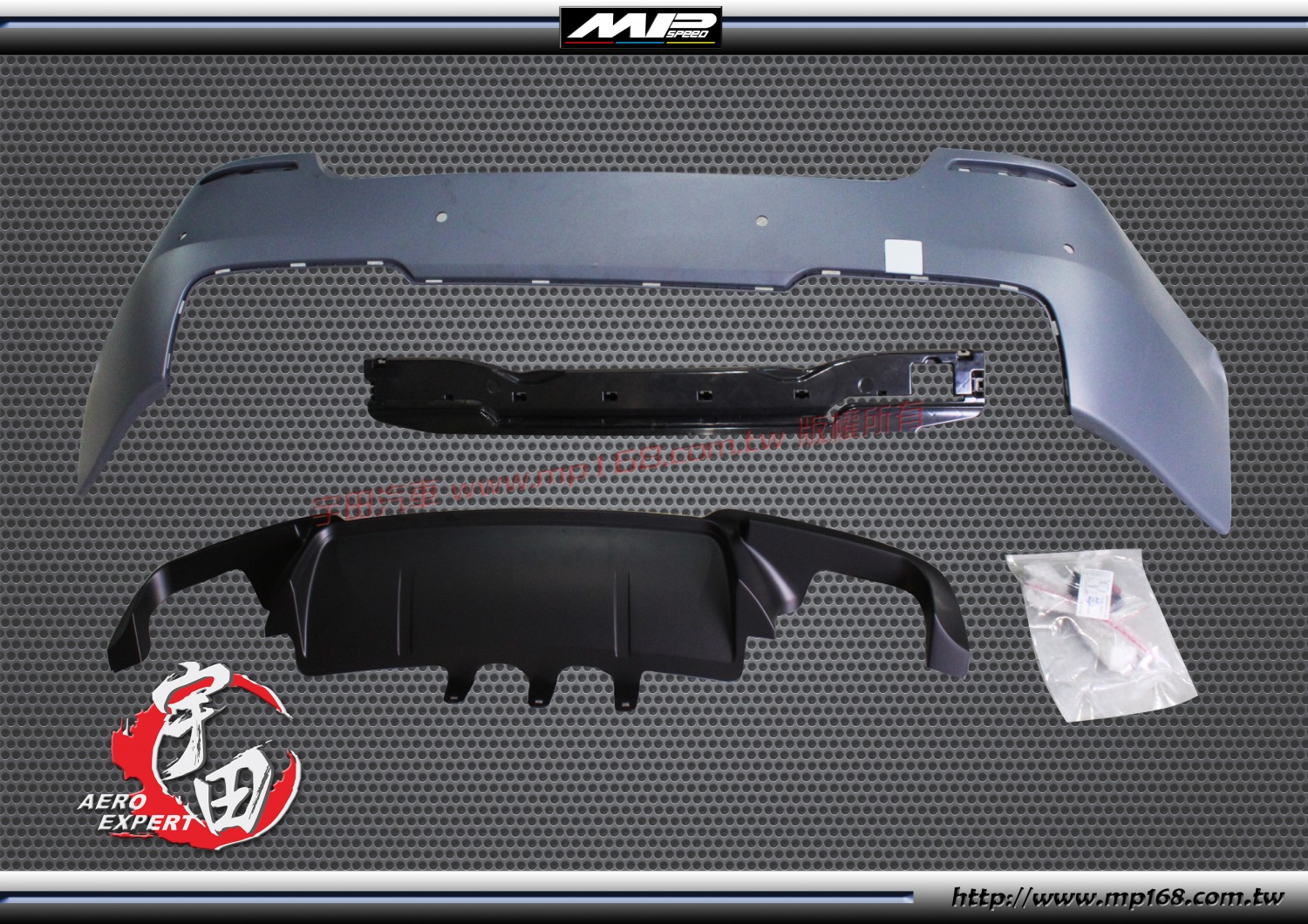 2010-2016 BMW F10 M5 Style Rear Bumper-Twin Muffler Twin Outlet with Sensor Hole