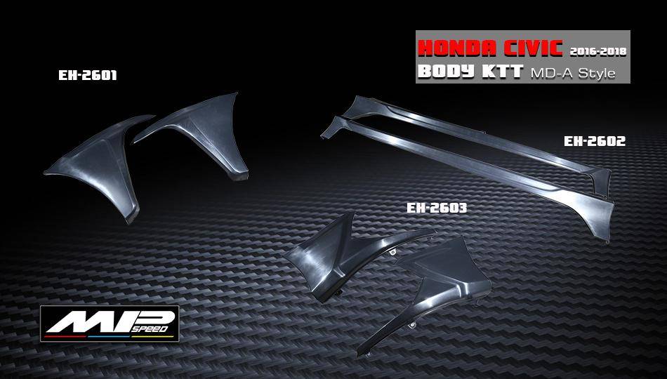 2016-2018 Civic 2/4D MD-A Front Lip+Rear Lip+Side Skirts