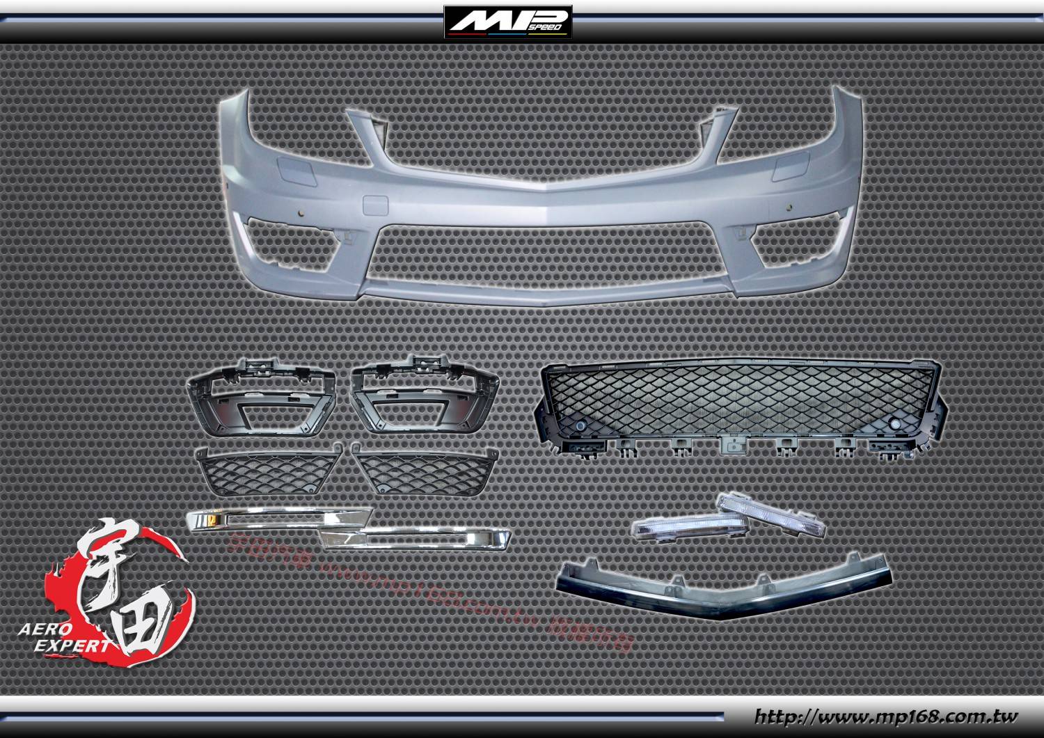 2008-2012 W204 A款C63前保桿-有雷達