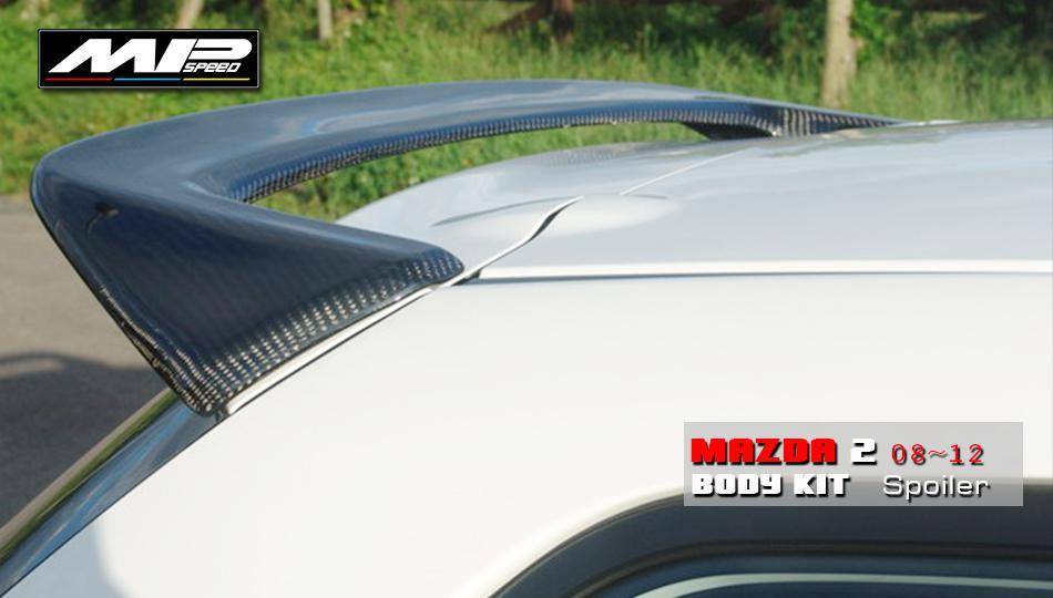 2008-2012 Mazda2  K2 Style Spoiler (Twin Side)-Carbon Fiber