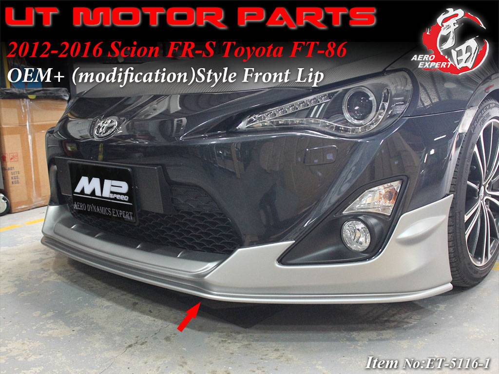 thumbnail image 2 of DTM CS-Style Painted Black Front Bumper Lip Kit For 2013-2016 Scion FR-S / Toyota 86 2 of 2