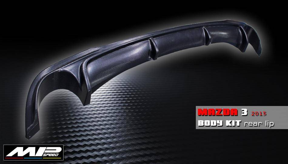 2014-2016 Mazda 3 5D V Style Rear Diffuser (Textured)