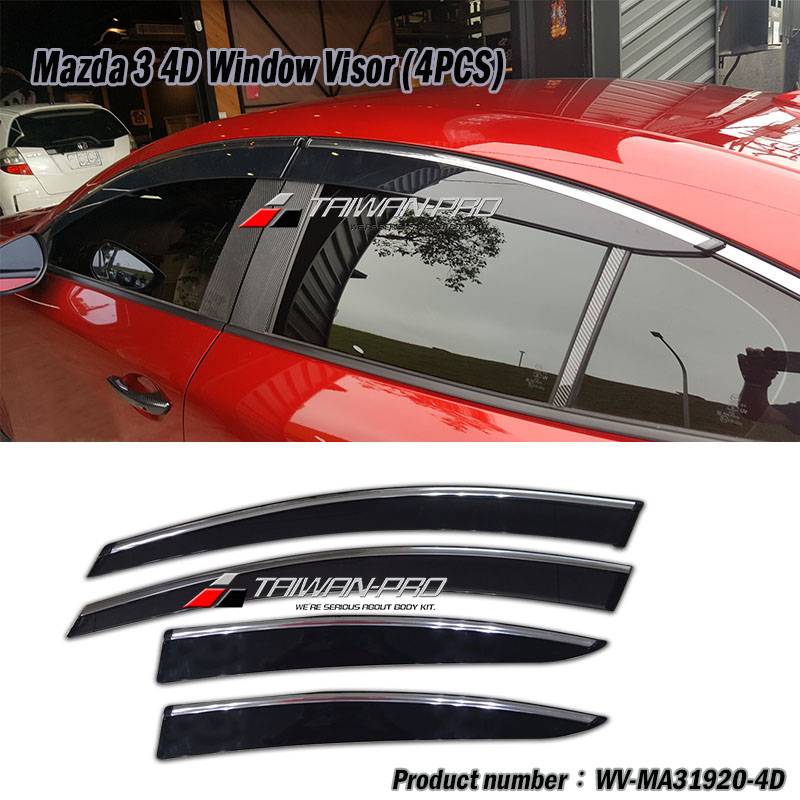 2019-2025 Mazda 3 4D Window Visor (4PCS)