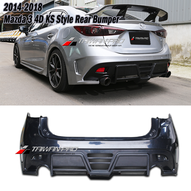 2014-2018 Mazda 3 4D KS Style Rear Bumper