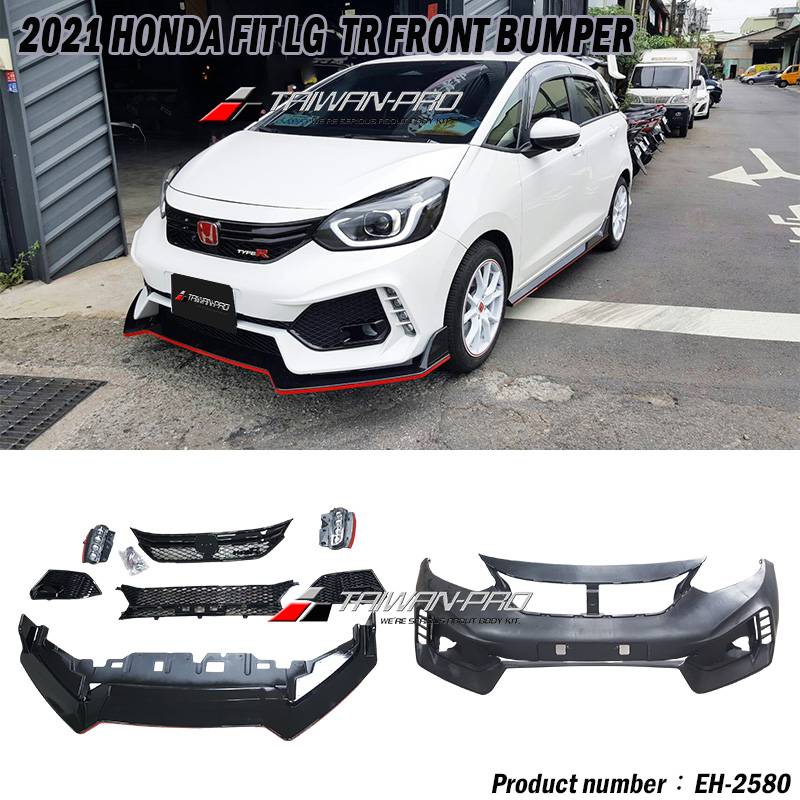 2021-2023 FIT T-R Style Front Bumper  LED Daytime Running Light & Grille 2021-2023 FIT T-R Style Front Bumper  LED Daytime Running Light & Grille