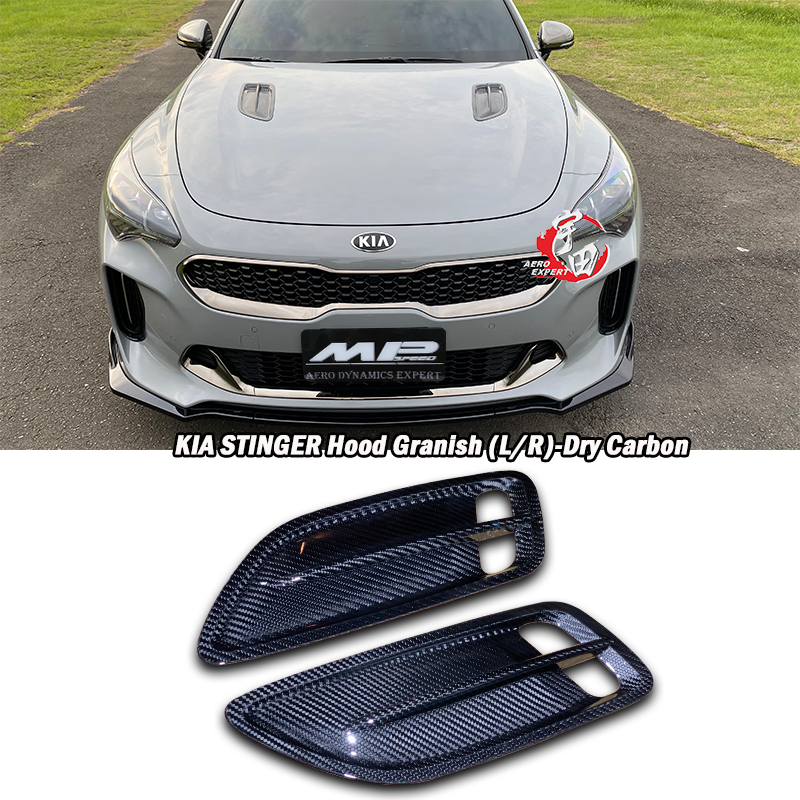 2018-2022 Kia Stinger Hood Granish (L/R)-Dry Carbon