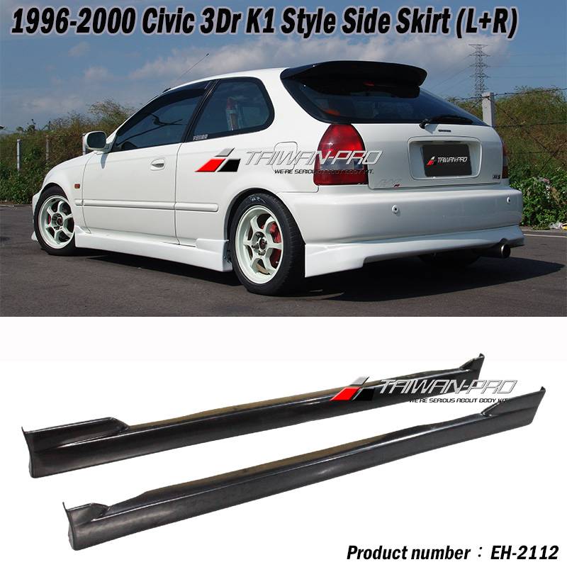 1996-2000 Civic 3Dr K1 Style Side Skirt (L+R)