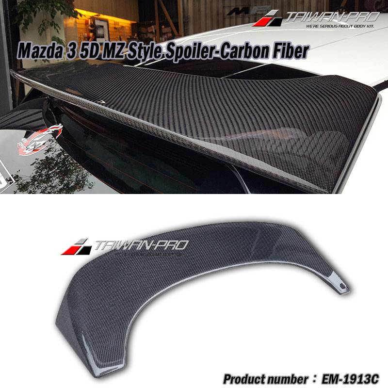 2019-2025 Mazda 3 5D MZ Style Spoiler-Carbon Fiber