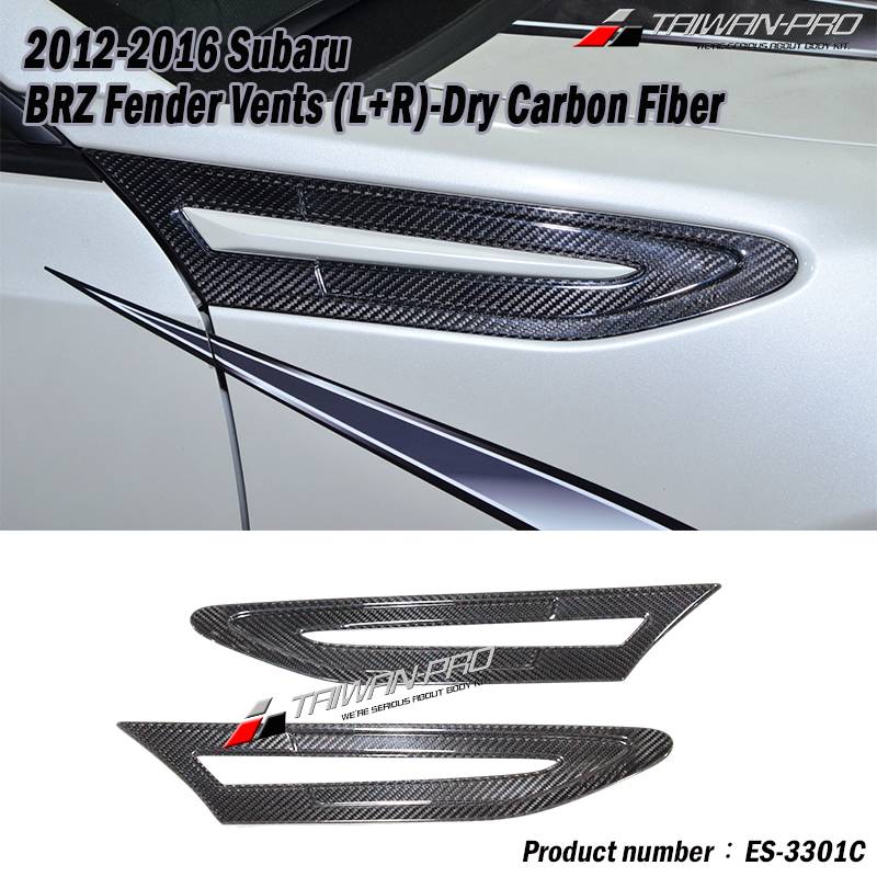 2012-2016 Subaru BRZ Fender Vents  (L+R)-Dry Carbon Fiber