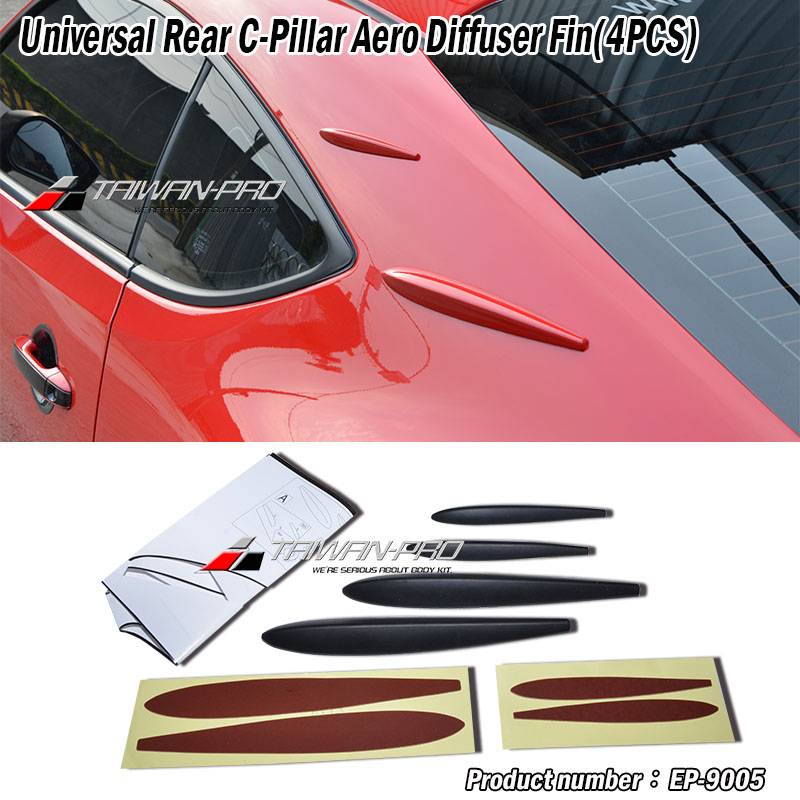Universal Rear C-Pillar Aero Diffuser Fin(4PCS)