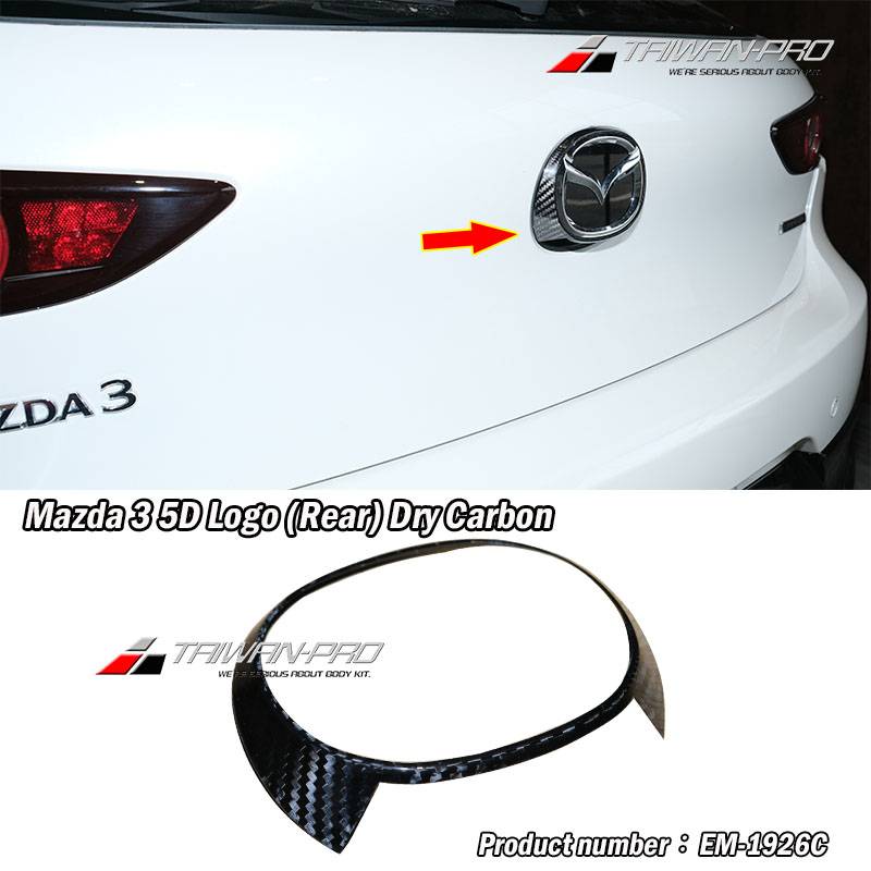 19 Mazda 3 5D Logo (Rear) Dry Carbon
