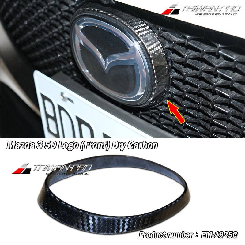 2019-2025 Mazda 3 5D Logo (Front) Dry Carbon