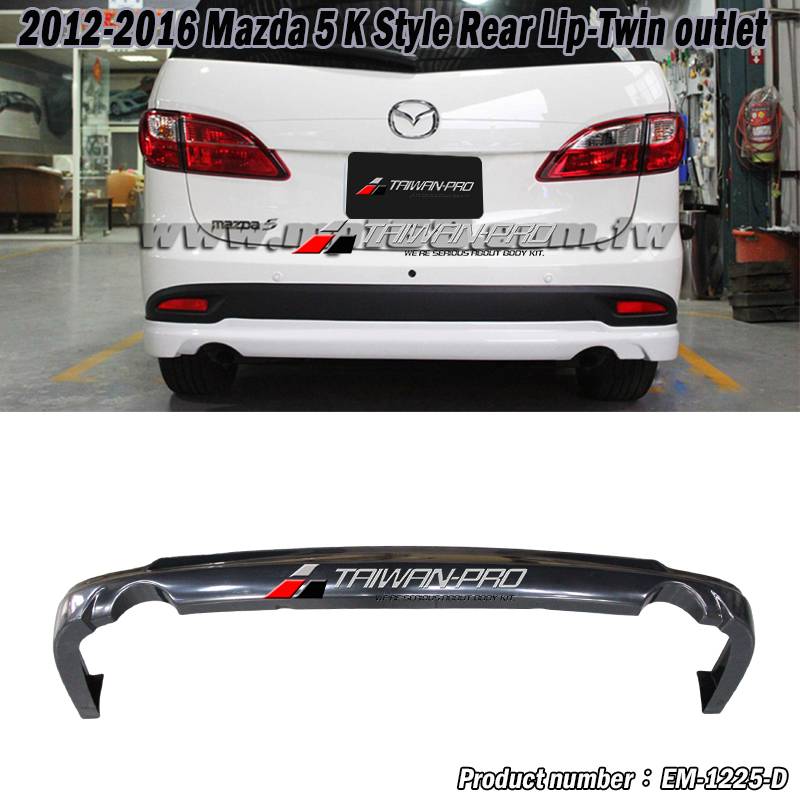 2012-2016 Mazda 5 K Style Rear Lip-Twin outlet