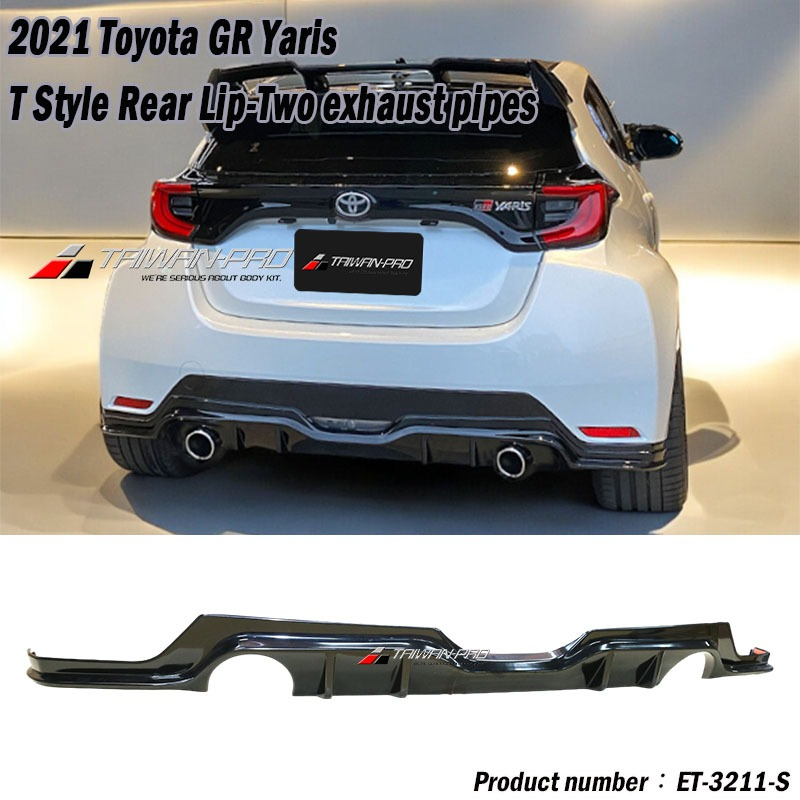 2021 Toyota GR Yaris T Style Rear Lip-Duel Exhaust 2021 Toyota GR Yaris T Style Rear Lip-Duel Exhaust