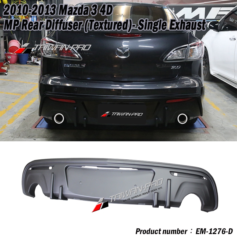 2010-2013 Mazda 3 4D  MP Rear Bumper  Diffuser-Dual Exhaust