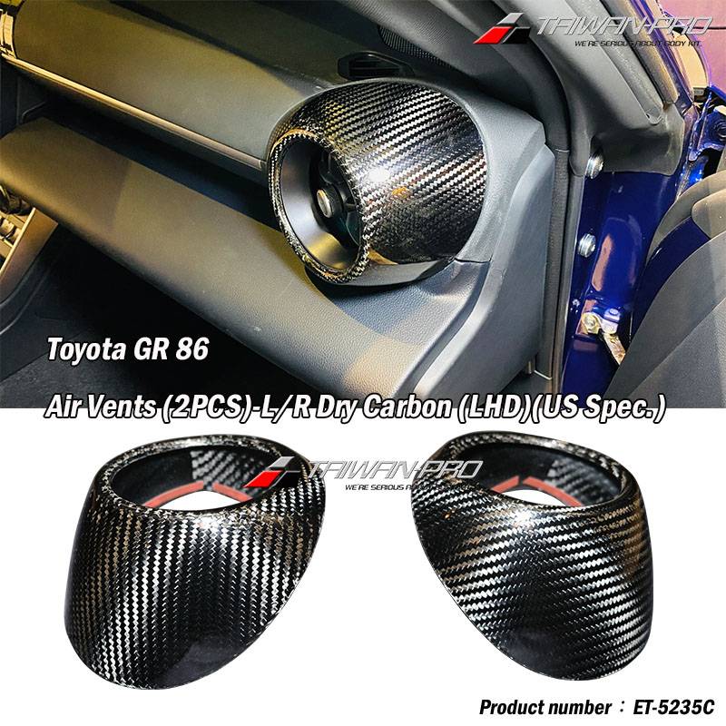 2022 Toyota GR 86 Air Vents (2PCS)-L/R Dry Carbon (LHD)(US Spec.)