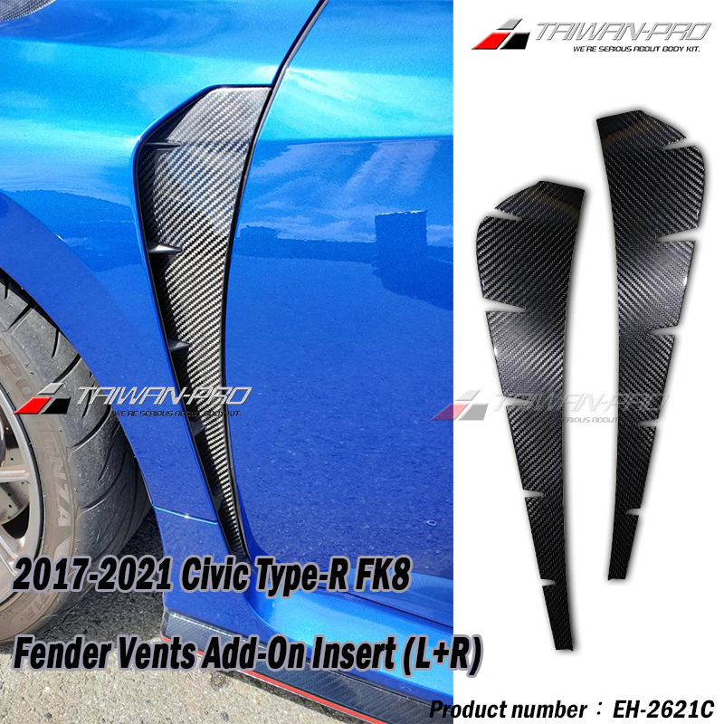 2017-2021 Civic Type-R FK8 Fender Vents Add-On Insert (L+R)