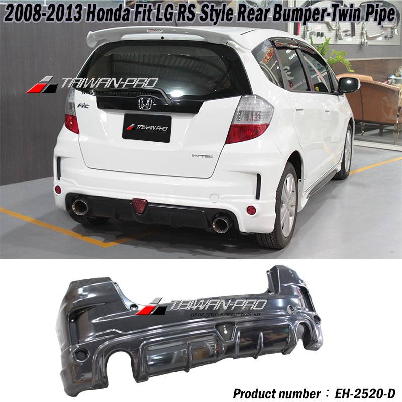 2008-2013 Honda Fit LG RS Style Rear Bumper-Twin Pipe