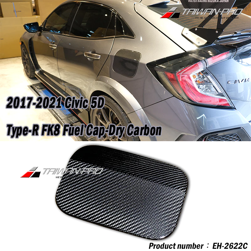 2017-2021 Civic 5D/ Type-R FK8 Fuel Cap-Dry Carbon