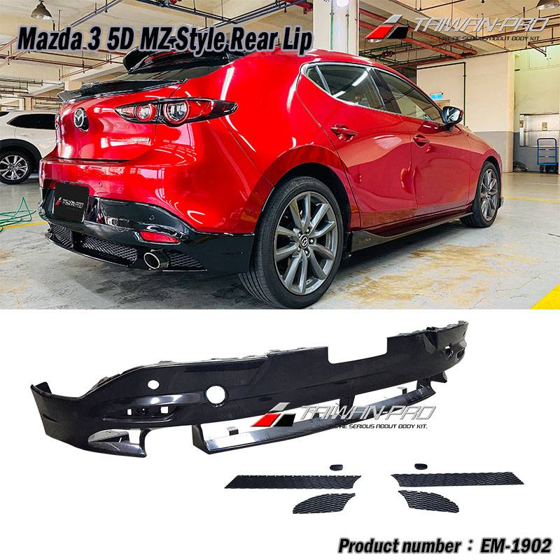 2019-2025 Mazda 3 5D MZ Style Rear Lip