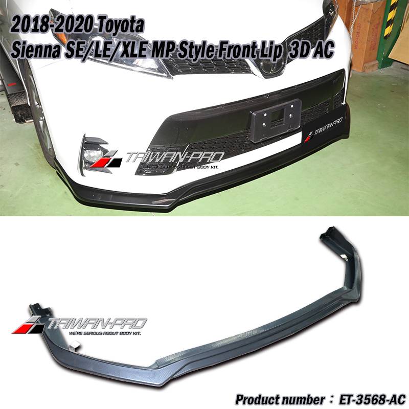 2018-2020 Toyota Sienna SE/LE/XLE MP Style Front Lip Spoiler-(Textured)