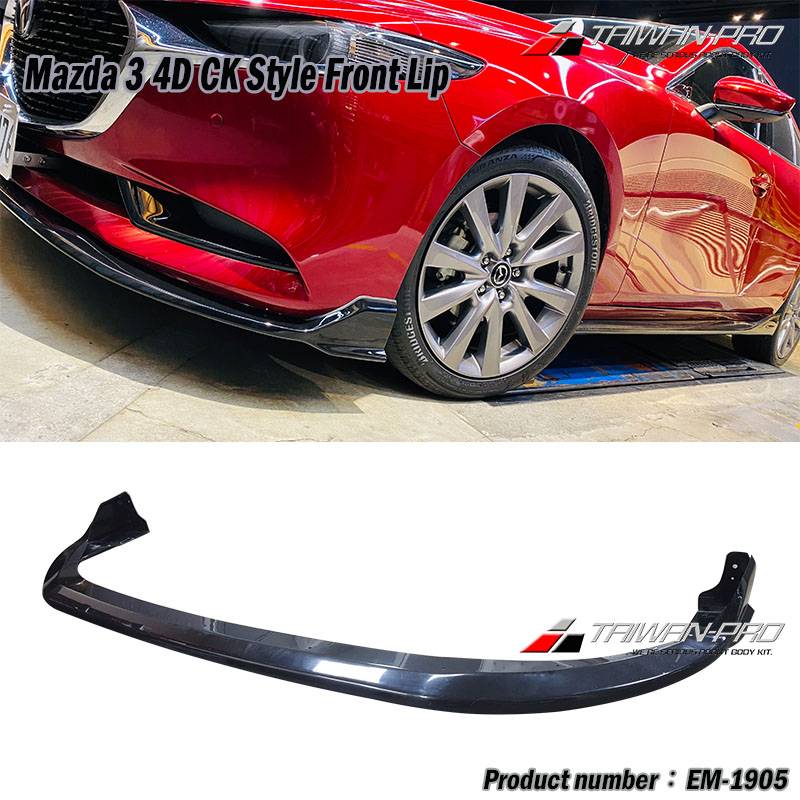 2019-2025 Mazda 3 4D CK Style Front Lip