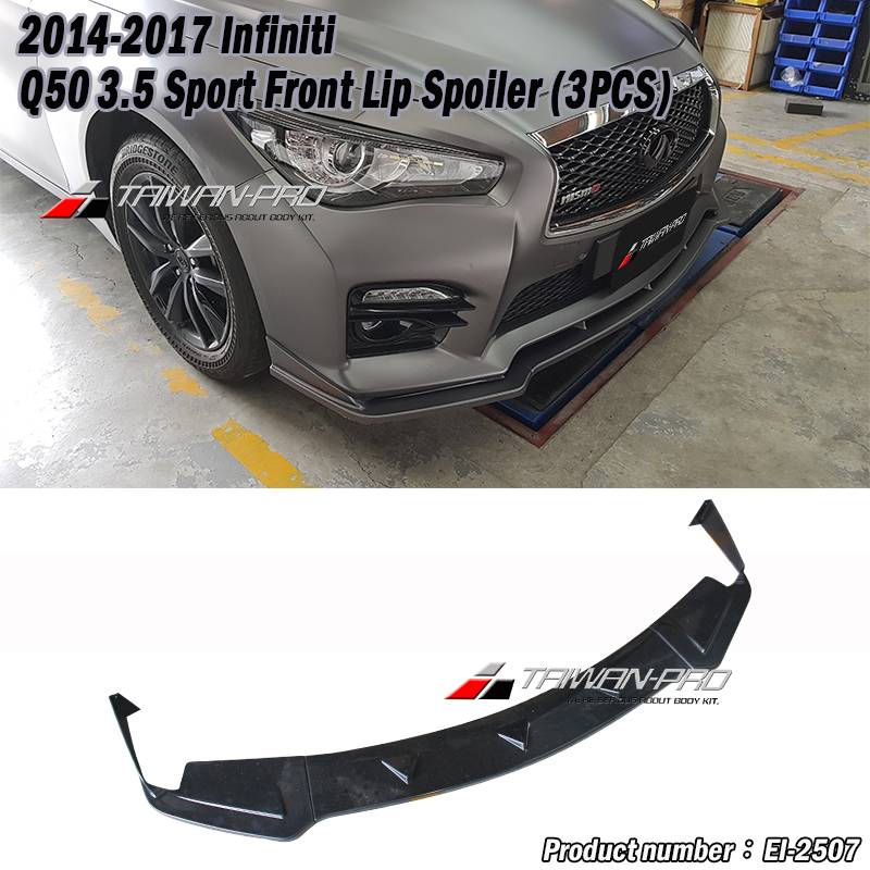 2014-2017 Infiniti Q50 3.5 Sport Front Lip Spoiler (3PCS)
