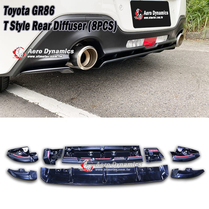 2022-2025 Toyota GR86 ST Style Rear Diffuser (8PCS)